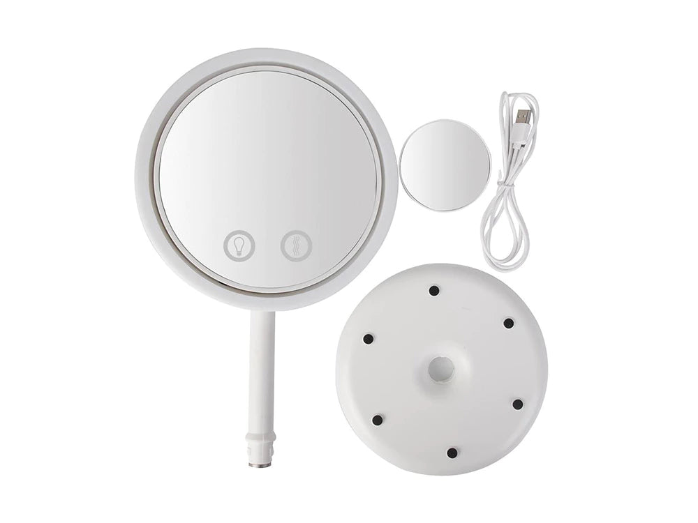 Oglindă Cosmetică cu LED și Ventilator | Reglabilă 360°