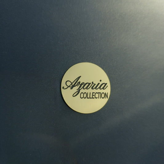 Monede acrilice personalizate cu logo – auriu periat / negru