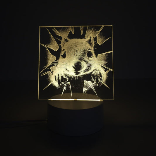 Lampă LED 3D - Veverița curioasă