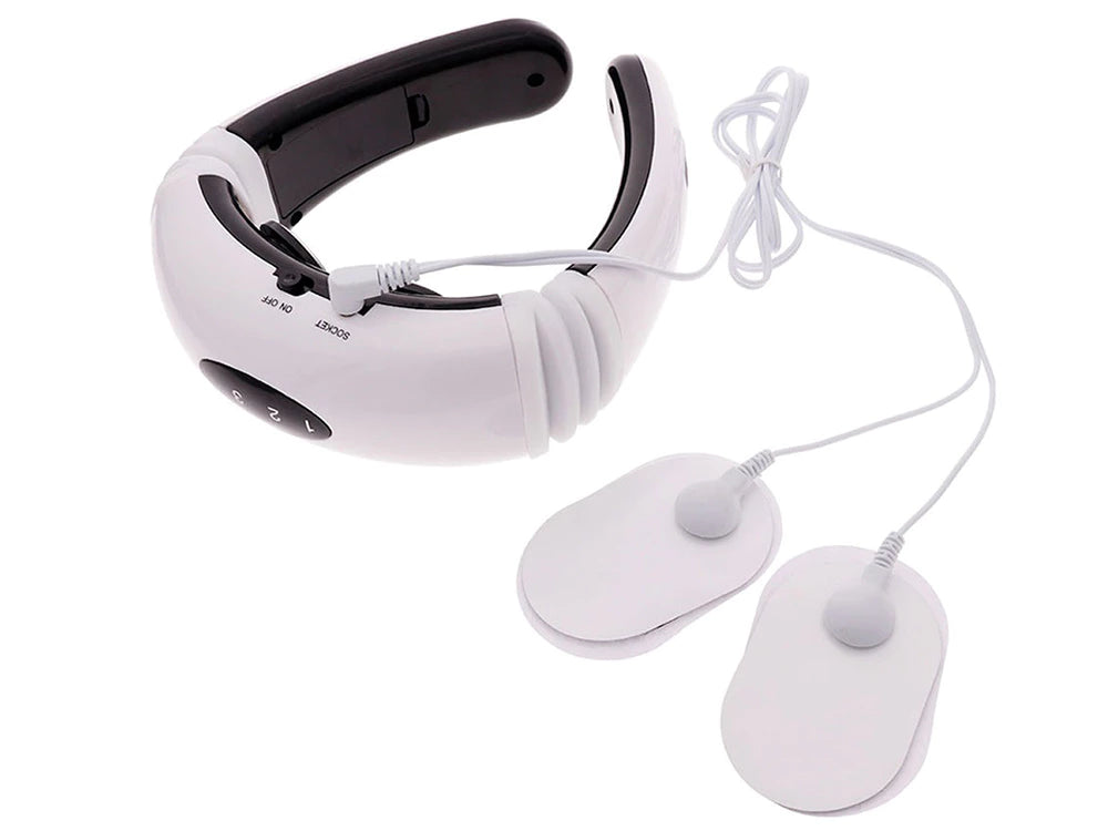 Aparat de Masaj Cervical cu Electrostimulare – Gât, Umeri, Spate
