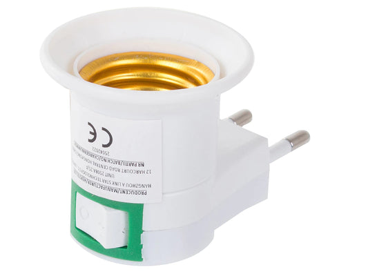 Adaptor cu întrerupător pentru bec E27 – 230V