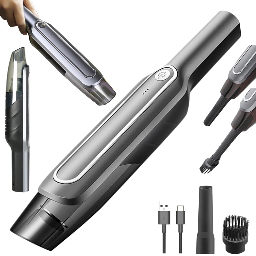 Aspirator auto fără fir – 60W, filtru HEPA, 2 capete, încărcare USB-C