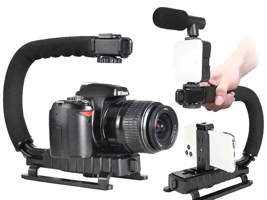 Kit Vlogging Complet – Trepied, Microfon, Suport Telefon, Lumină LED și Telecomandă Bluetooth