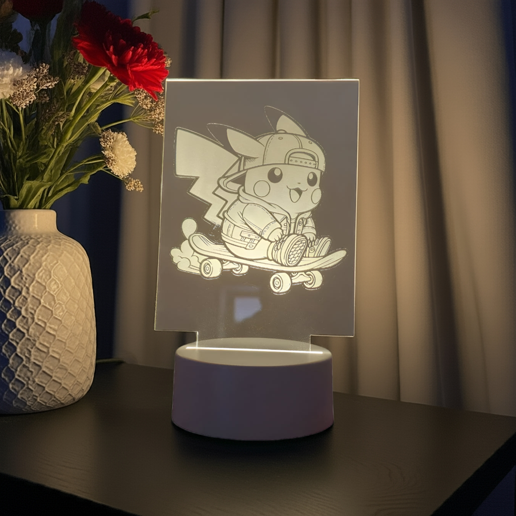 Lampă 3D Pikachu – Lumină Albă