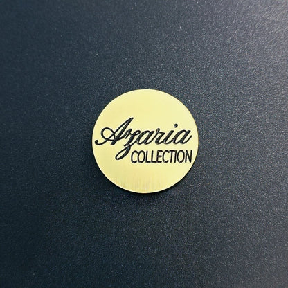 Monede acrilice personalizate cu logo – auriu periat / negru