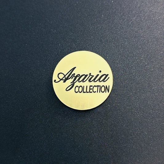 Monede acrilice personalizate cu logo – auriu periat / negru