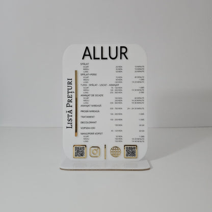 Plachetă Acrilică A4 cu Coduri QR – Design Premium