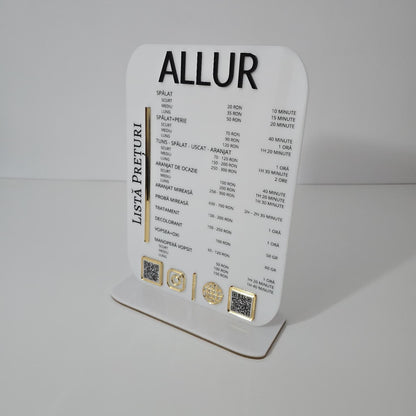Plachetă Acrilică A4 cu Coduri QR – Design Premium