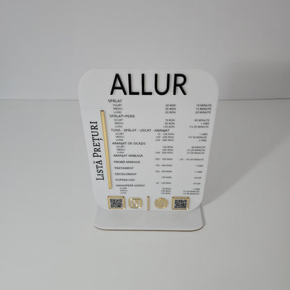 Plachetă Acrilică A4 cu Coduri QR – Design Premium