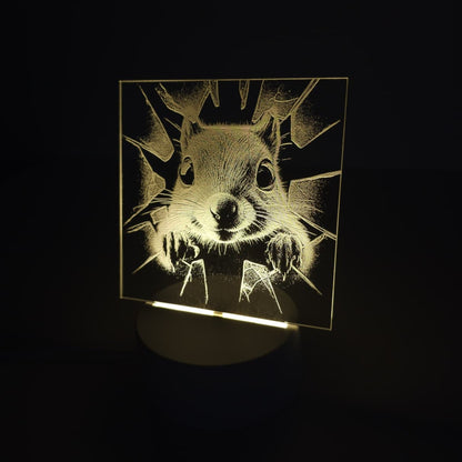 Lampă LED 3D - Veverița curioasă
