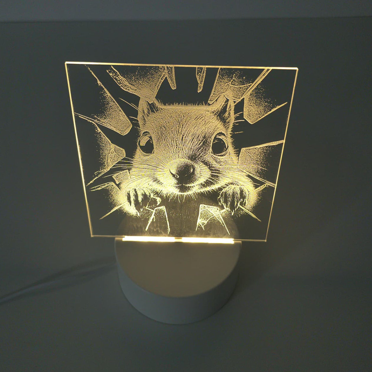 Lampă LED 3D - Veverița curioasă