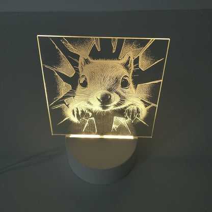 Lampă LED 3D - Veverița curioasă