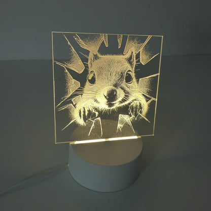 Lampă LED 3D - Veverița curioasă