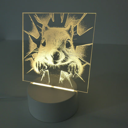 Lampă LED 3D - Veverița curioasă