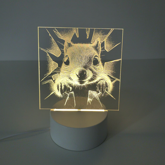 Lampă LED 3D - Veverița curioasă