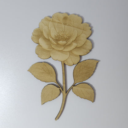 Floare decorativă 3D din lemn – Eleganță naturală